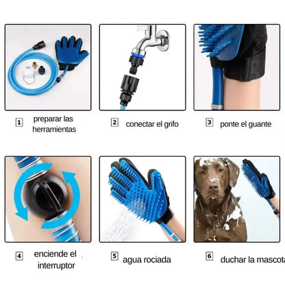 Guante De Baño Para Mascotas - Limpeza Fácil y Eficiente