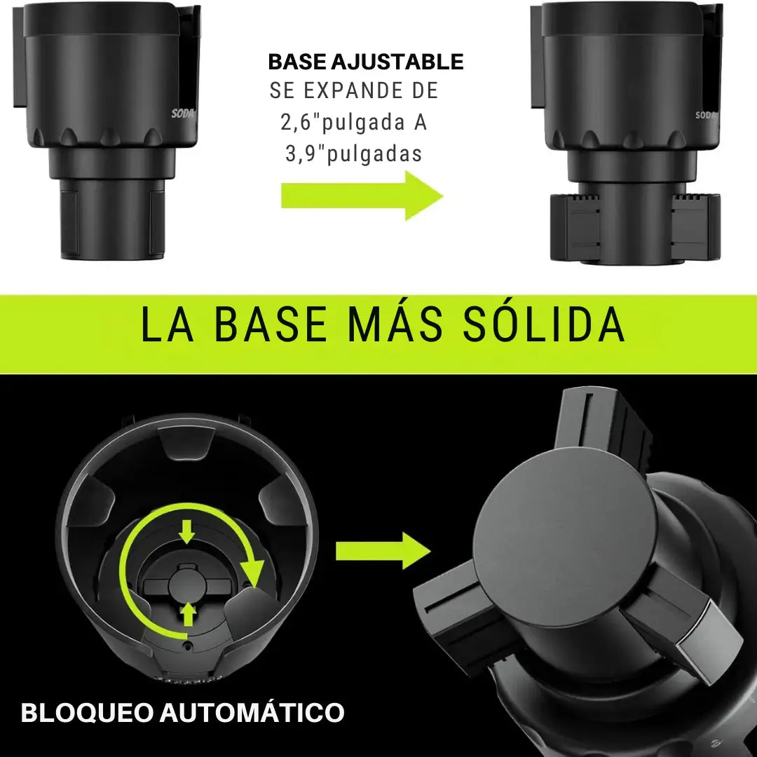 porta vasos ajustable| ideal y efectiva para evitar derrames y mantener la limpieza en tu vehículo.®