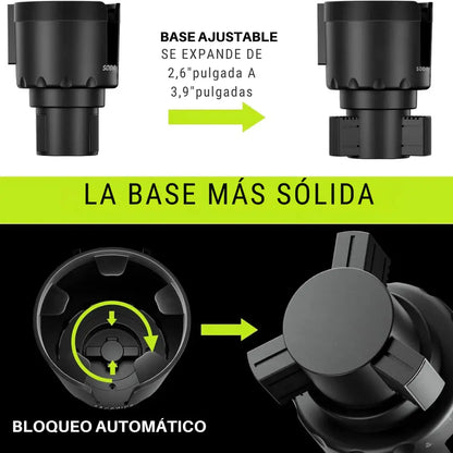 porta vasos ajustable| ideal y efectiva para evitar derrames y mantener la limpieza en tu vehículo.®